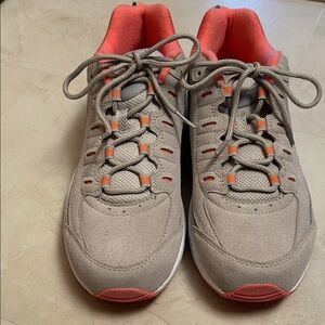 Easy Spirit Gray and Coral Athletic Shoes
